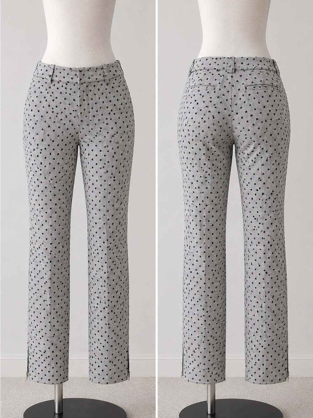 NY&Co 7th Avenue Houndstooth Polka Dot Ankle Pants Size 6